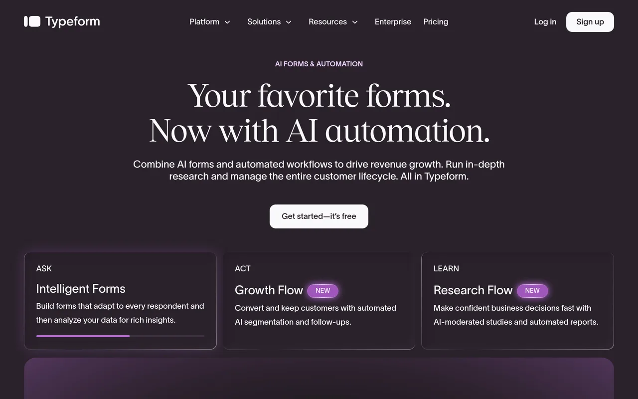 Typeform screenshot