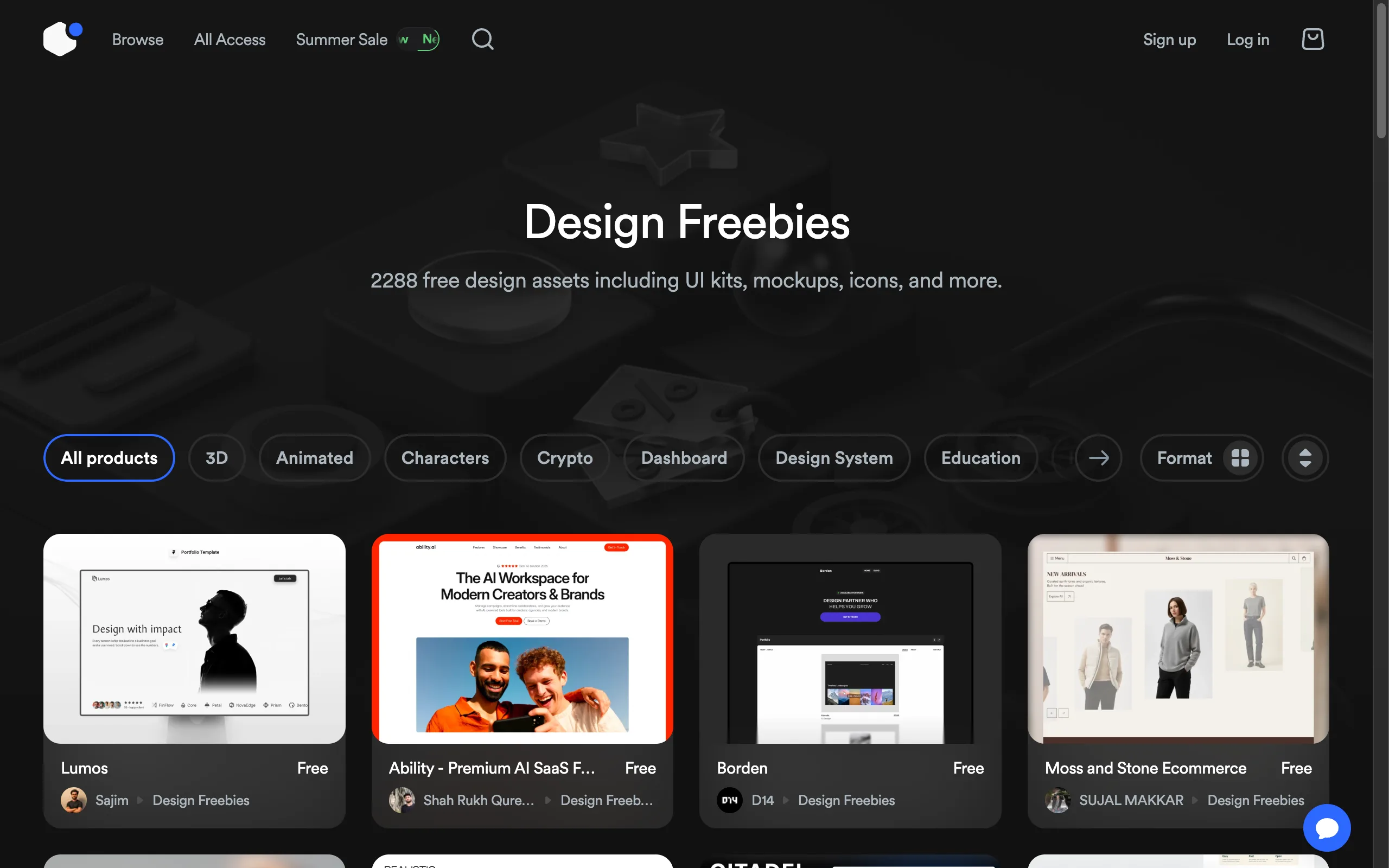 UI8 Freebies screenshot