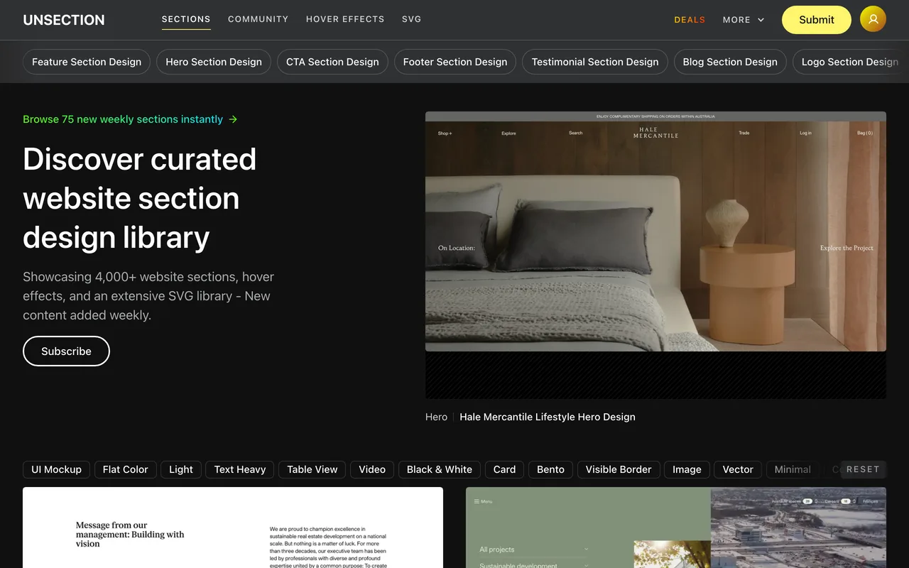 Unsection screenshot