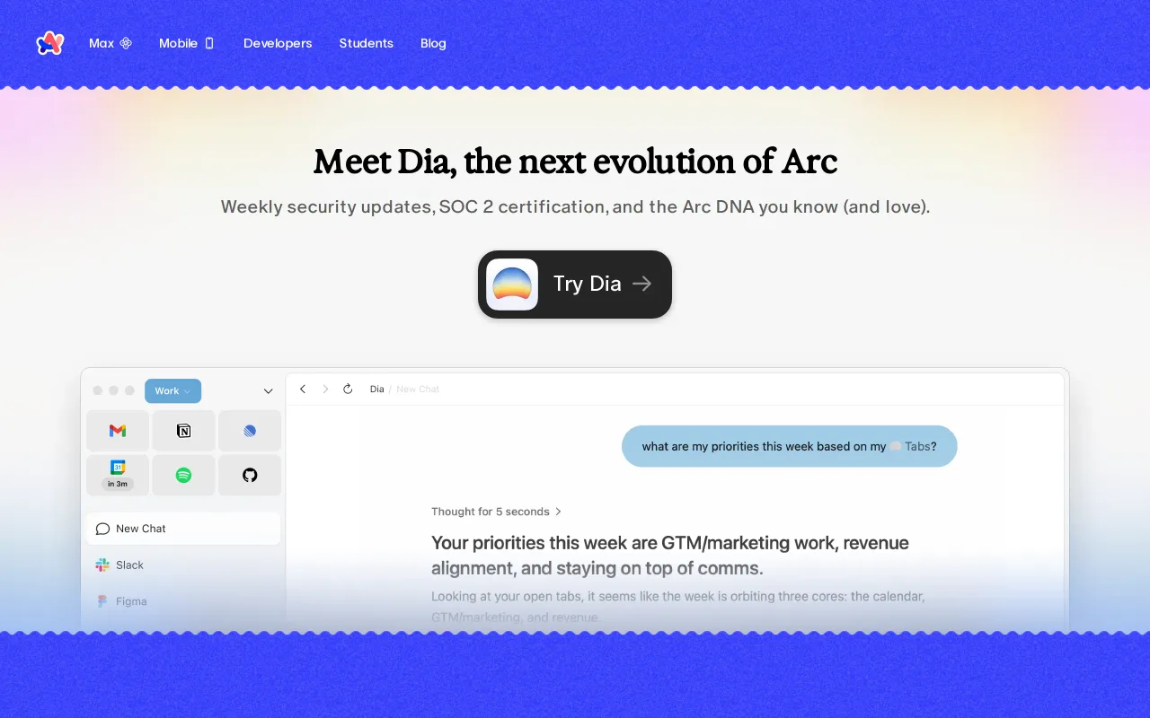Arc screenshot