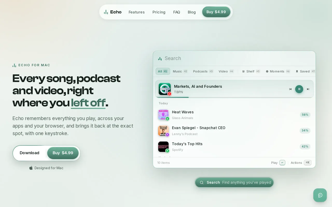 Echo screenshot