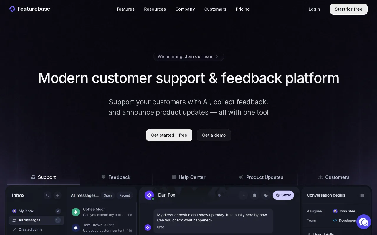 Featurebase screenshot