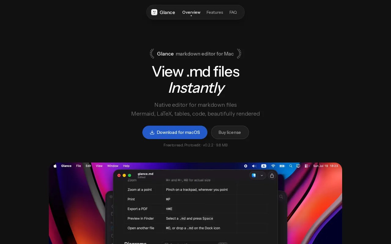 Glance screenshot