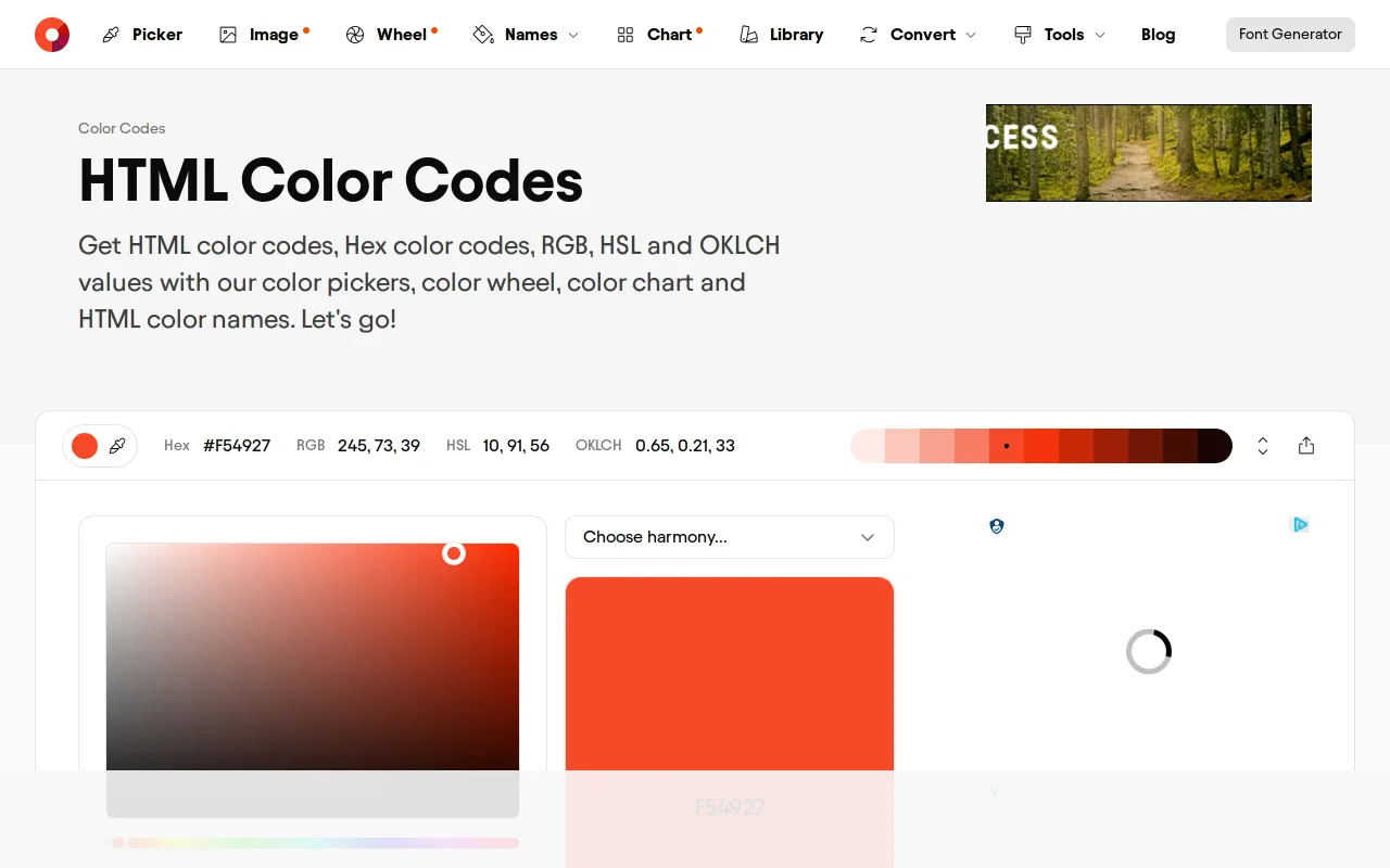 HTML Color Codes screenshot