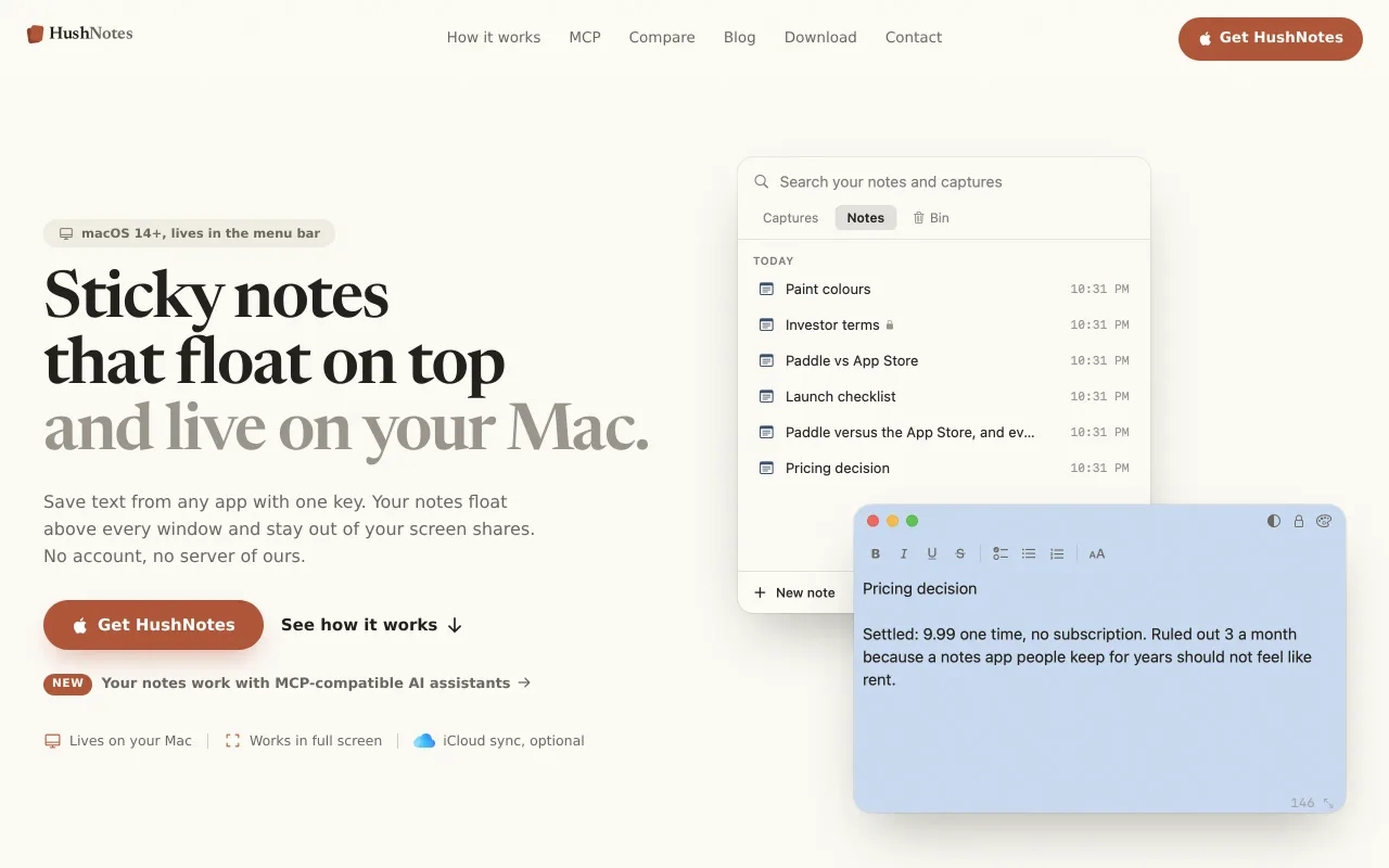 HushNotes screenshot