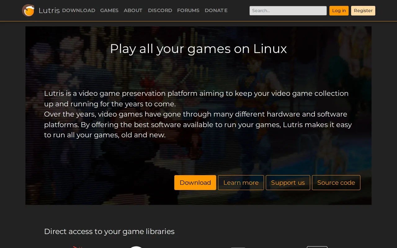 Lutris screenshot