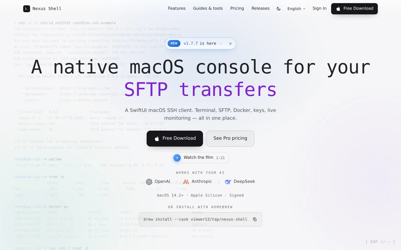 Nexus Shell screenshot