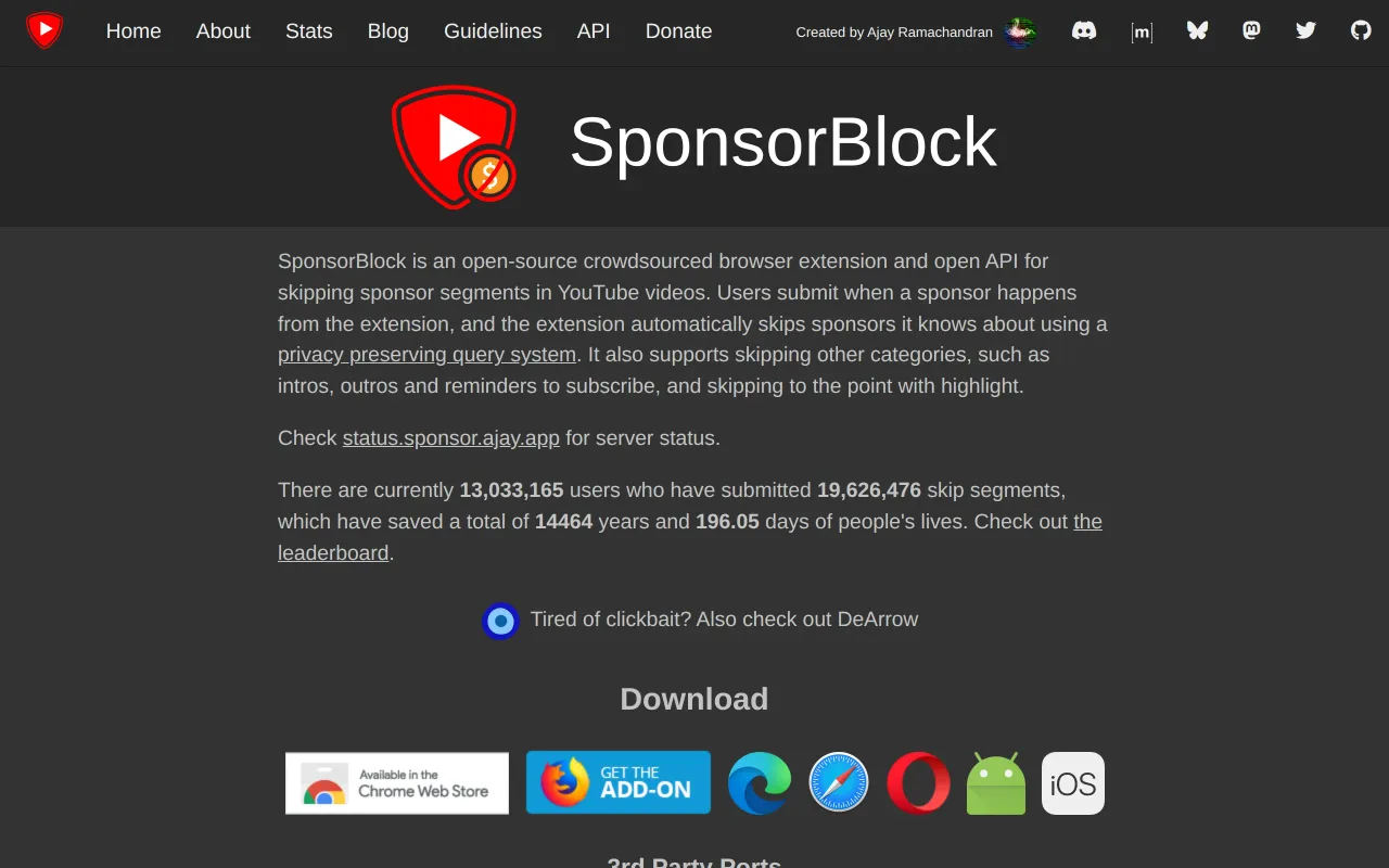 SponsorBlock screenshot