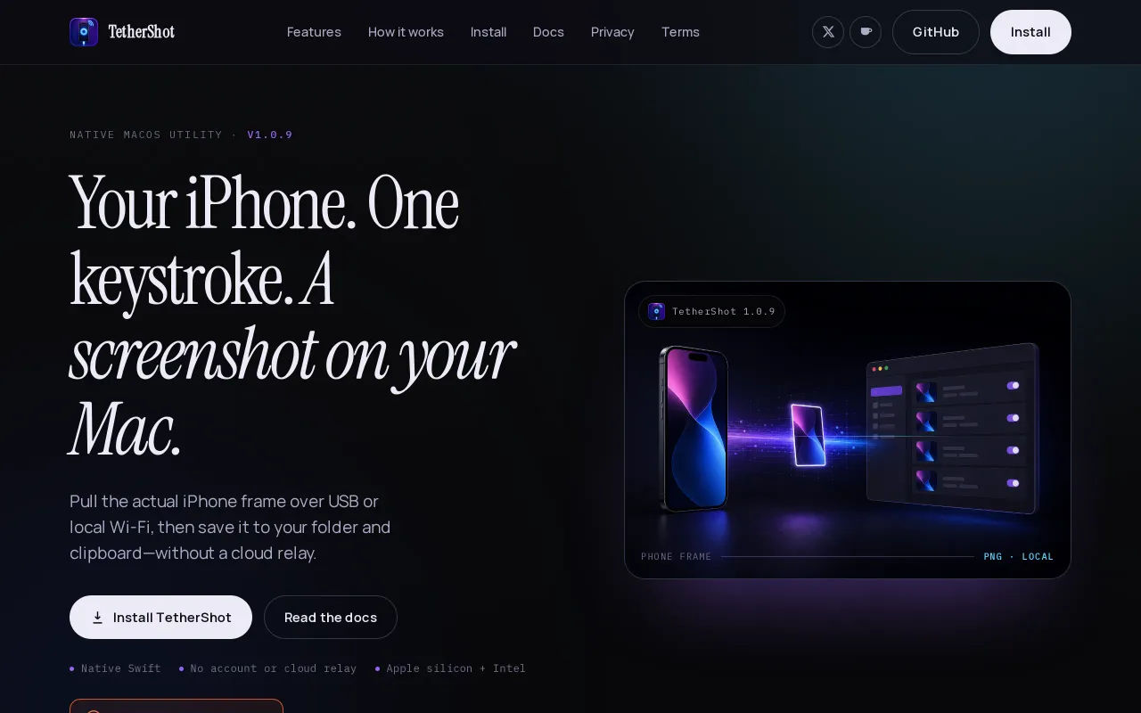 TetherShot screenshot