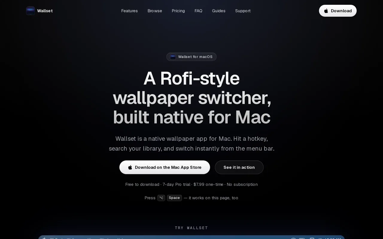 Wallset screenshot