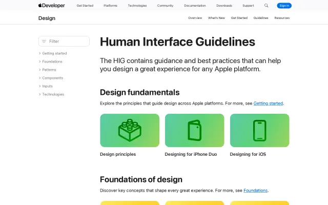 Apple HIG preview