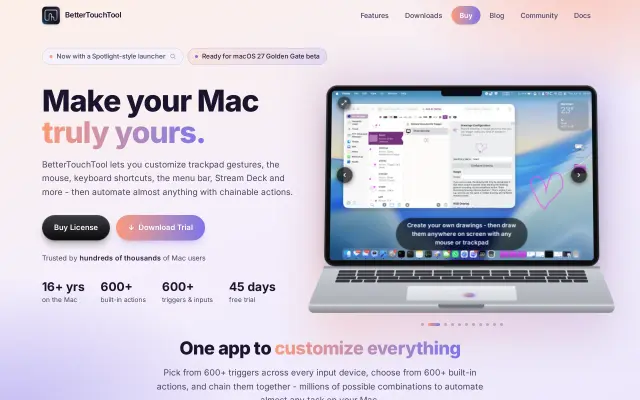 BetterTouchTool preview