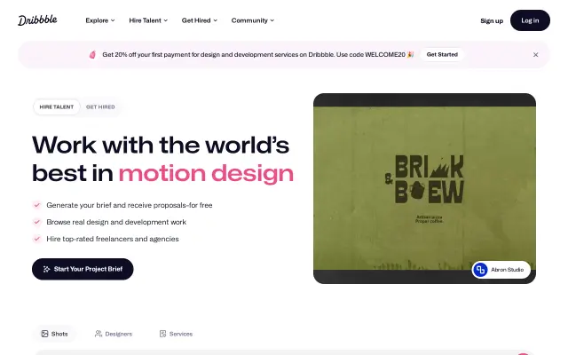 Dribbble preview