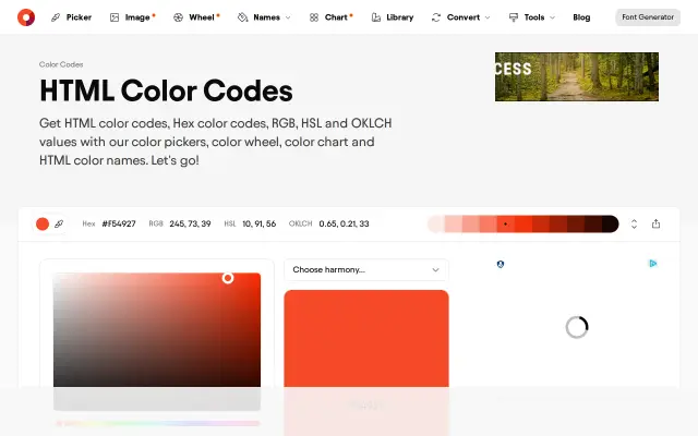 HTML Color Codes preview