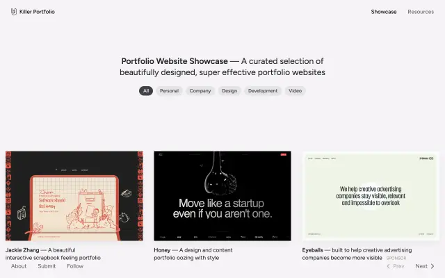 Killer Portfolio preview