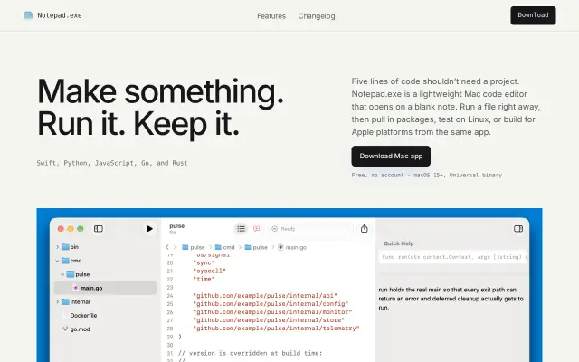 Notepad.exe for Mac preview