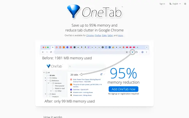 OneTab preview