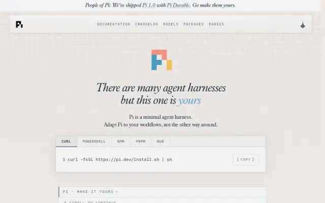Pi Coding Agent preview