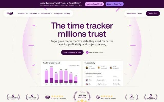 Toggl Track preview