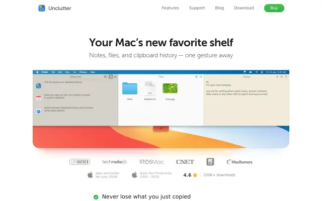 Unclutter preview