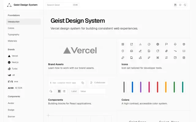 Vercel Geist preview