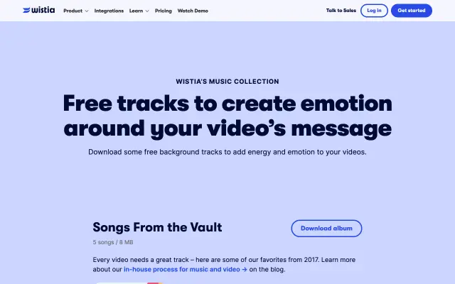 Wistia Music preview
