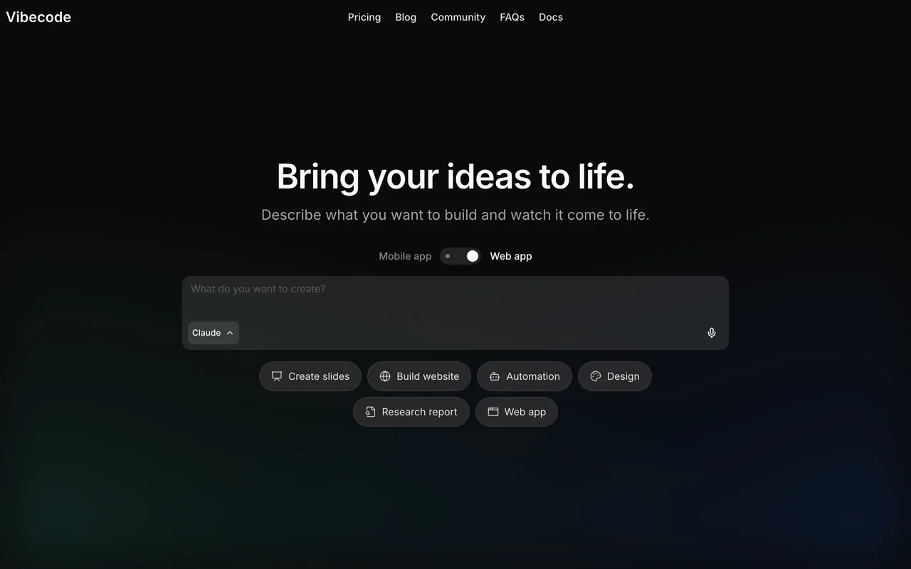 vibecode screenshot