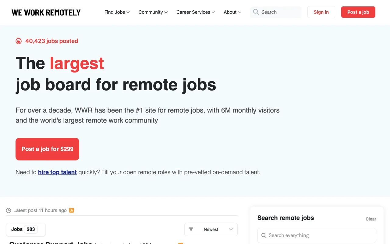 We Work Remotely screenshot