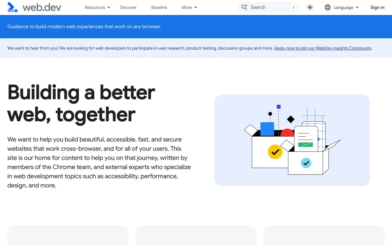 web.dev screenshot