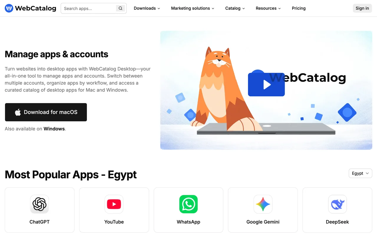 WebCatalog Desktop screenshot