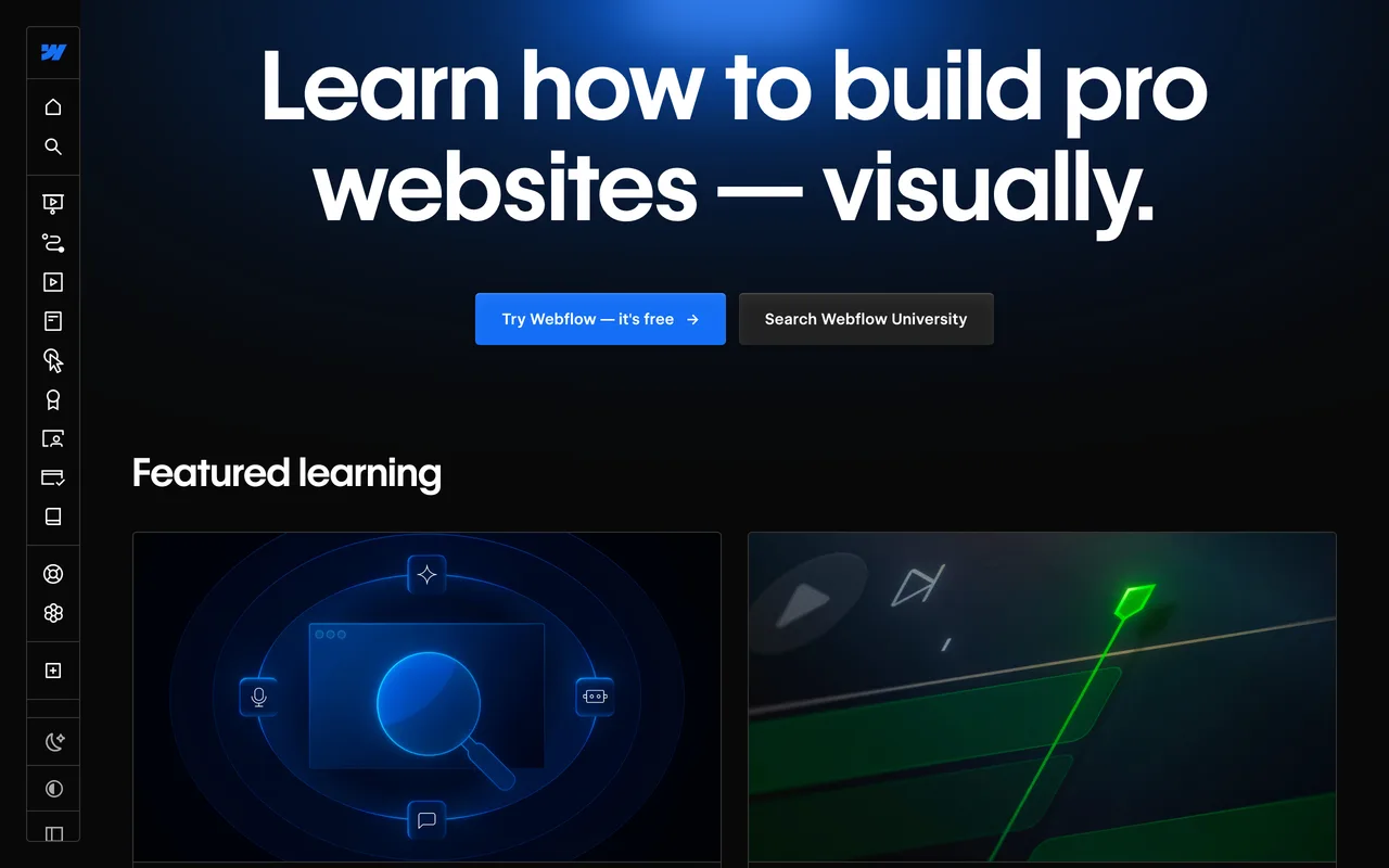 Webflow University screenshot