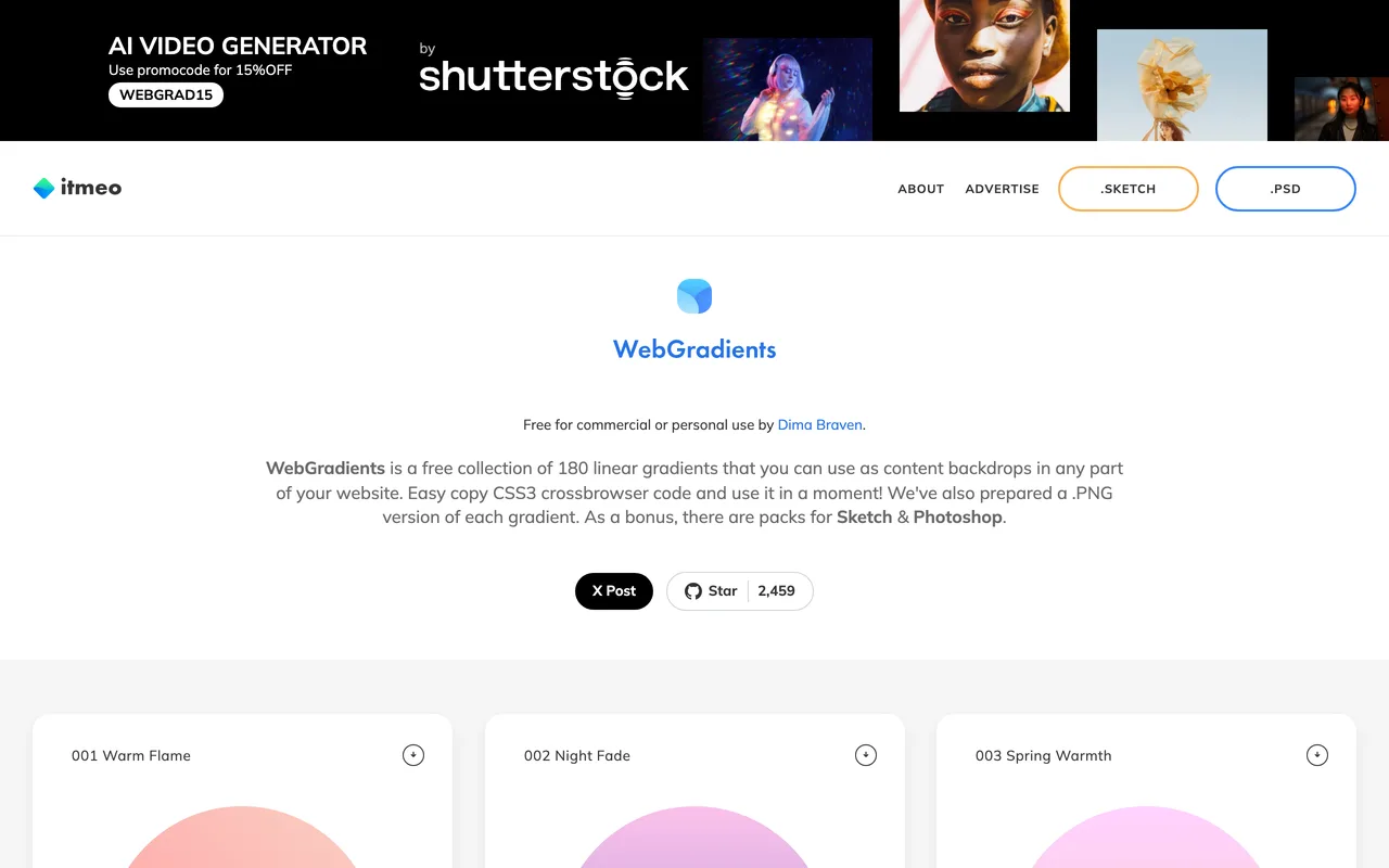 WebGradients screenshot