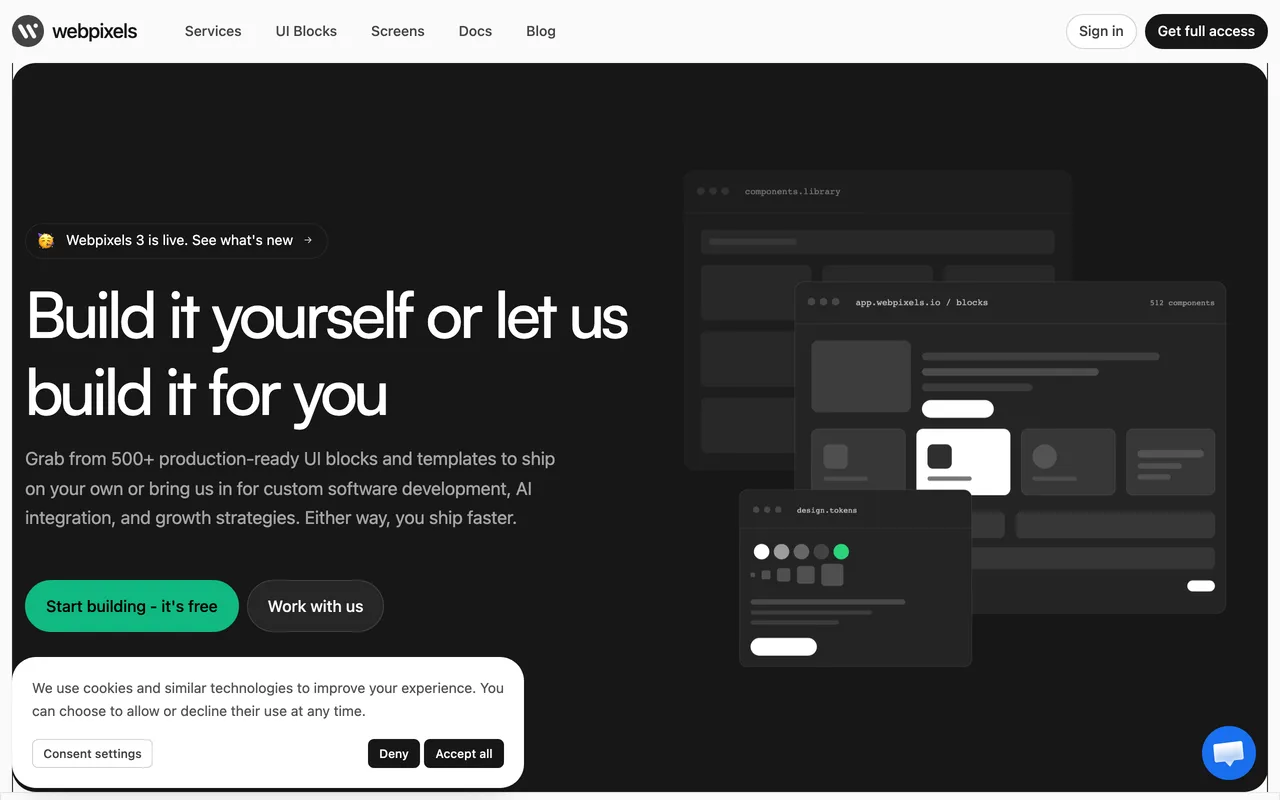 Webpixels screenshot