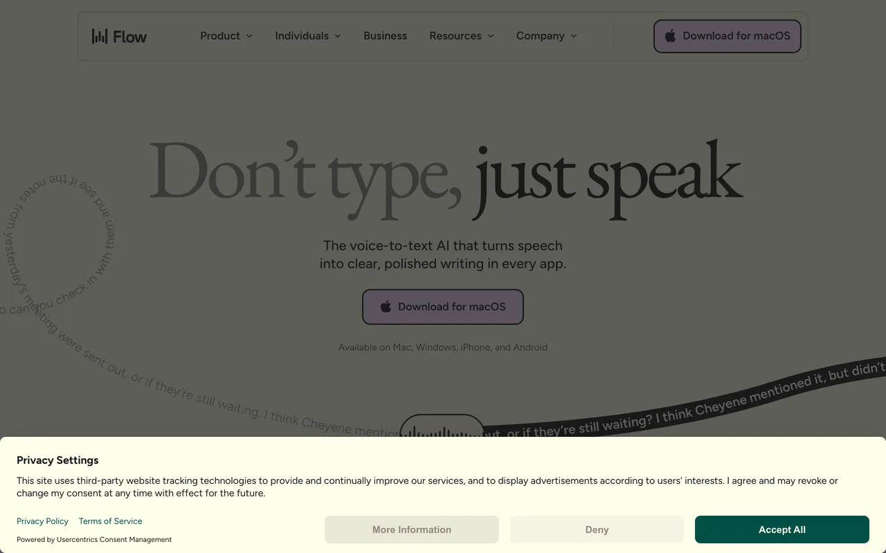 Wispr Flow screenshot