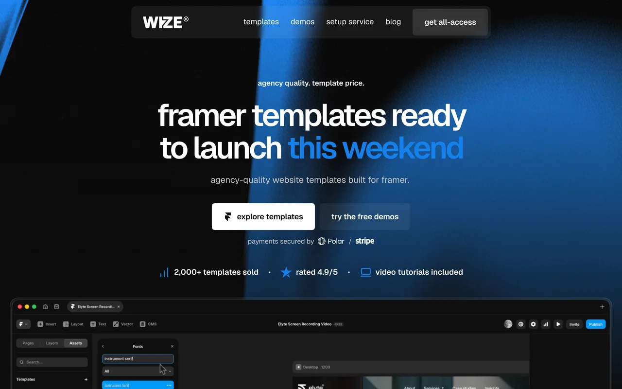 WizeTemplates screenshot